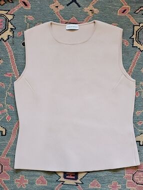 Scanlan Theodore Crewneck Sweater Vest Beige  Size Large